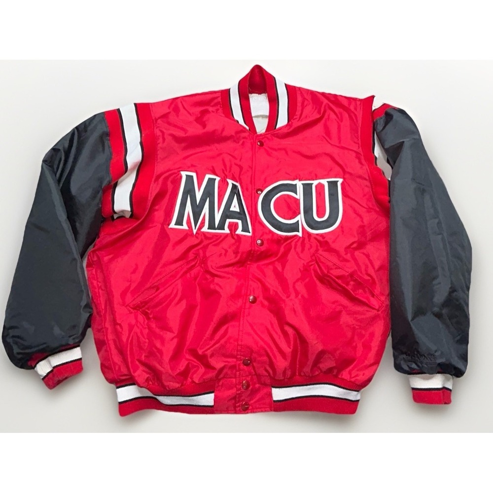 Vintage DeLONG MACU Varsity Jacket XL USA Made Mid-America Christian University